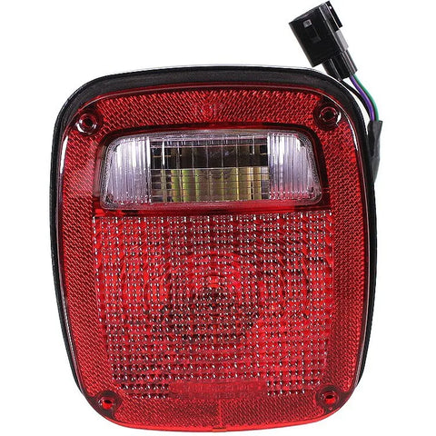 Tail Light w/ Rectangular Connector For 98-06 Jeep Wrangler (TJ) Driver Side