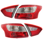 Tail Light For 2012-2014 Ford Focus Driver and Passenger Side Inner and Outer