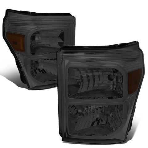 2011-2016 d Super Duty Pair Smoked Housing Amber Corner Headlight/Lamp