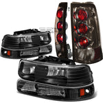 99-02 SILVERADO BLACK CLEAR HEADLIGHT+BUMP