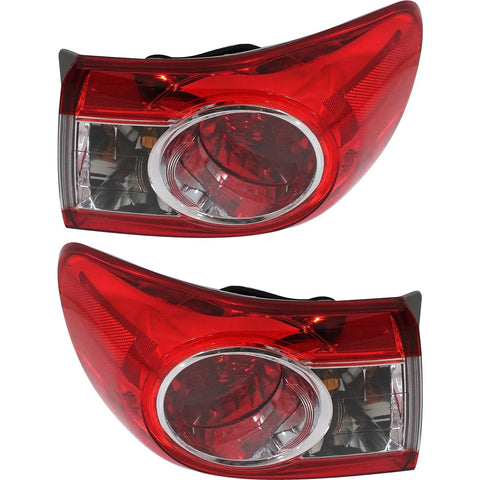 Set of 2 Tail Light For 2011-2013 Toyota Corolla S LH & RH Outer w/ Bulb