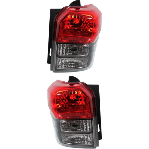 Halogen Tail Light Set For 2010-2013 Toyota 4Runner Clear/Rd/Black Int 2Pcs CAPA
