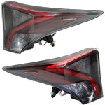 Tail Light Set For 2016 Toyota Prius Left and Right Outer Clear/Red Halogen