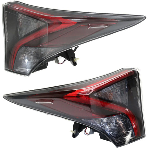 Tail Light Set For 2016 Toyota Prius Left and Right Outer Clear/Red Halogen