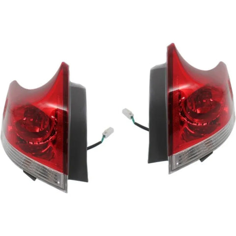 Halogen Tail Light Set For 2009-2012 Toyota Venza Outer Clear/Red w/ Bulbs 2Pcs