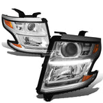 15-20 Chevy Suburban/Tahoe Chrome Amber Projector Headlights w/LED DRL