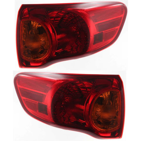 Set of 2 Tail Light For 2009-2010 Toyota Corolla LH & RH Outer w/ Bulb