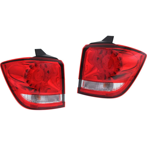 LED Tail Light Set For 2009-2017 Dodge Journey Outer Clear/Red w/ Bulbs 2Pcs