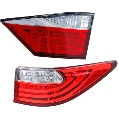 Tail Lights For 2013-2015 Lexus ES350 ES300h Passenger Side Inner Outer Halogen