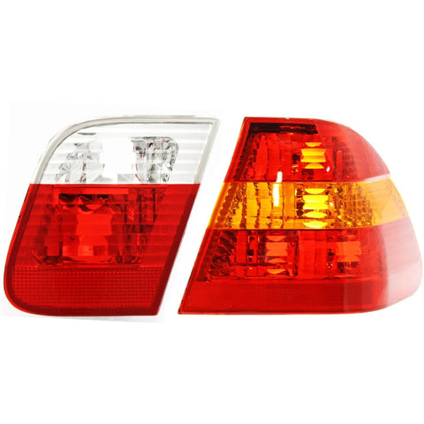 Tail Light Set For 2002-2005 BMW 325i 330xi RH Inner Outer Amber Clear Red