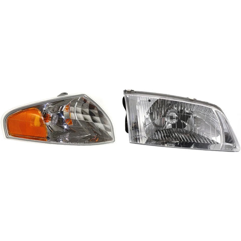 Headlight and Corner Light Kit For 2000-2002 Mazda 626 Passenger Side