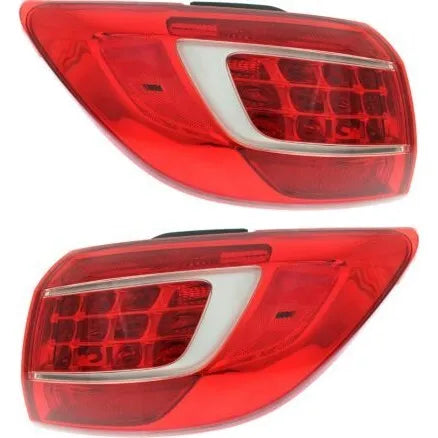 Halogen Tail Light Set For 2011-2013 Kia Sportage Outer Red Lens w/ Bulbs 2Pcs