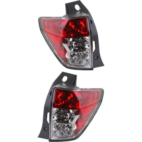 Halogen Tail Light Set For 2009-2013 Subaru Forester Clear & Red Lens 2Pcs CAPA