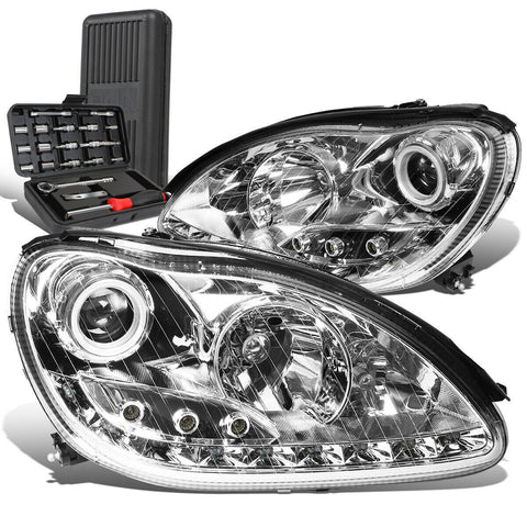 2000-2006 Mercedes-Benz S-Class LED DRL Projector Headlights+Too