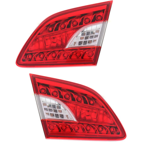Halogen Tail Light Set For 2013-2015 Nissan Sentra Inner Red Lens w/ Bulbs 2Pcs