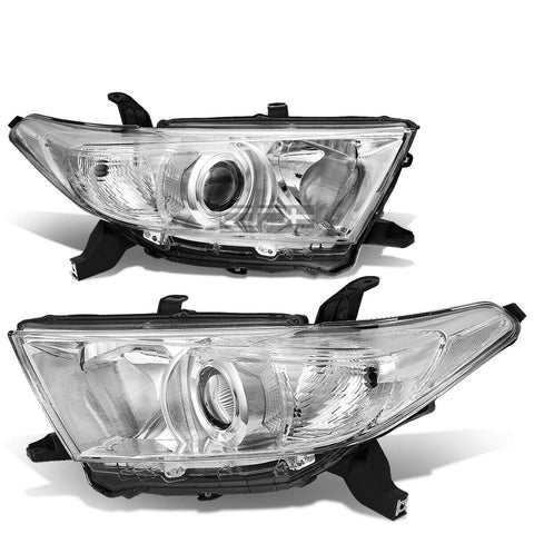 2011-2013 Toyota Highlander Chrome Housing Clear Corner Projector Headlight