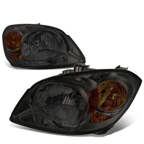 2005-2010 Chevy Cobalt Pontiac G5 Pursuit Headlight Headlamps Smoked Amber