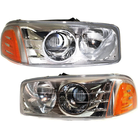 Headlight Set For 2001-2007 GMC Sierra 1500 Classic Left and Right with Bulb
