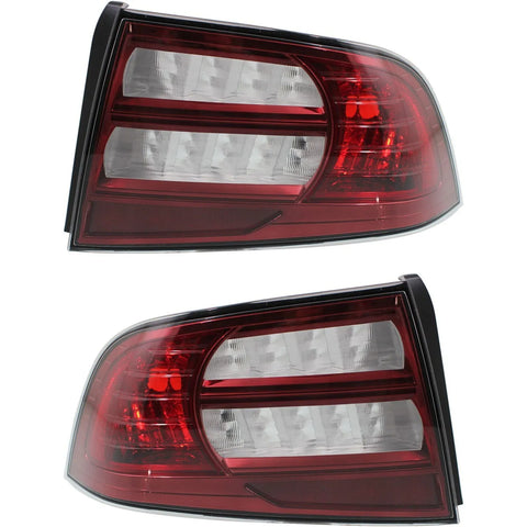 Halogen Tail Light Set For 2007-2008 Acura TL Clear & Red Lens 2Pcs CAPA