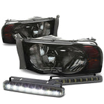 SMOKED HOUSING CLEAR LENS HEADLIGHT+AMBE