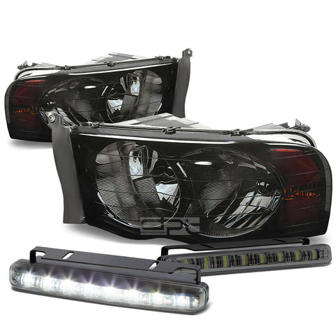 SMOKED HOUSING CLEAR LENS HEADLIGHT+AMBE