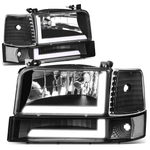 92-96 d F150 F250 F350 6Pcs Headlight+Bump