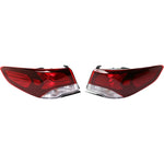 Tail Light Set For 2018-2019 Hyundai Sonata Left Right Outer Clear/Red Halogen