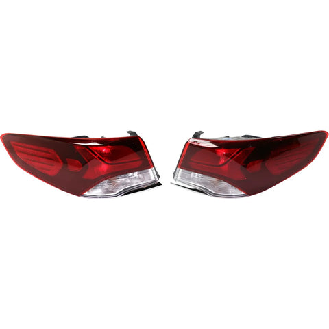 Tail Light Set For 2018-2019 Hyundai Sonata Left Right Outer Clear/Red Halogen