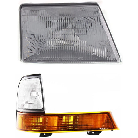 Headlight and Corner Light Kit For 1998-2000 Ford Ranger Passenger Side