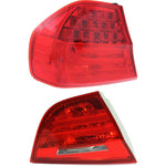 Tail Light Set For 2009-2011 BMW 323i 328i Left Inner Outer Red Lens Halogen/LED