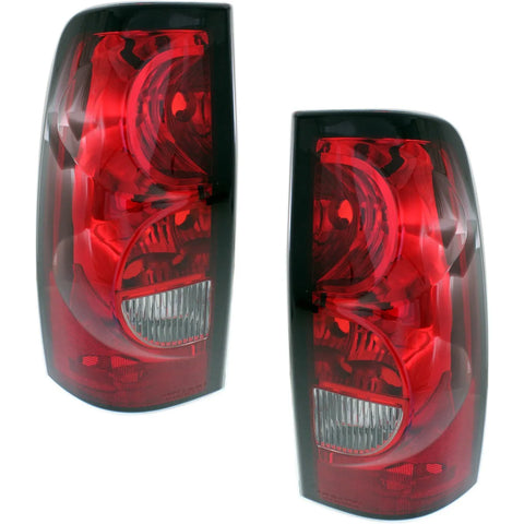 Halogen Tail Light Set For 2004-2006 Chevy Silverado 1500 Clear/Red Lens 2Pcs