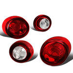 05-10 Chevy Cobalt 2Dr Coupe 4Pcs Chrome/Red Tail Light Brake/Parking Lamps