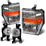 08-10 SUPERDUTY CHROME AMBER HEADLIGHT+TURN SIGNAL LAMP+OE BUMPER FOG LIGHT