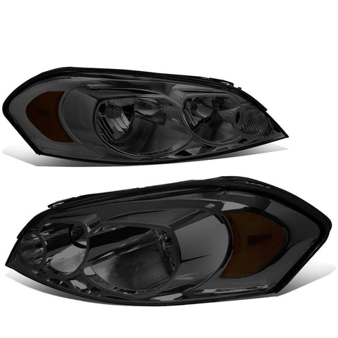 2006-2016 Chevy Impala Smoked Housing Amber Corner Bumper Headlight/Lamp Set