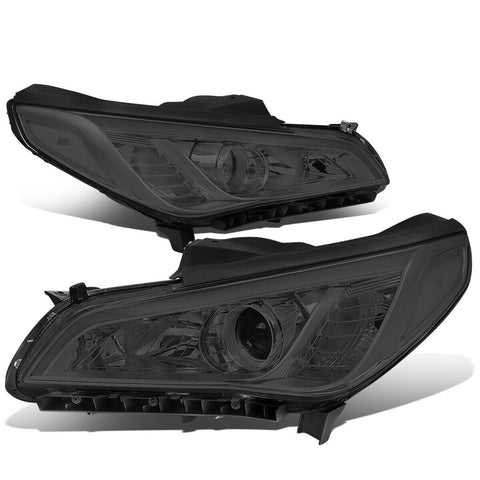 2015-2017 Sonata Pair Projector Headlight Head Lamp Smoke Housing Clear Side