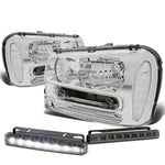 CHROME HOUSING HEAD+CLEAR CORNER+SMOKE LED FOG LIGHT KIT  02-09 TRAIL BLAZER