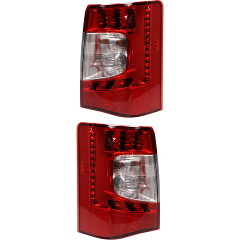 LED Tail Light Set For 2011-16 Chrysler Town & Country Clr/Red w/Bulbs 2Pcs CAPA