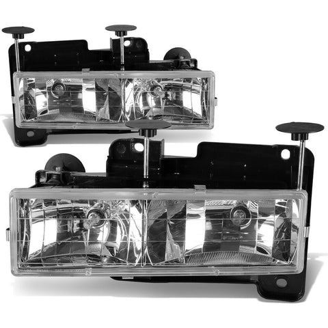 1988-1998 Chevy C/K Pickup Truck Chrome Housing Headlights/Lam