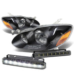 BLACK CLEAR HEAD+AMBER CORNER+SMOKED LED FOG LIGHT KIT  03-08 TOYOTA COROLLA