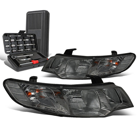 2010-2013 te Koup Smoked/Clear Side Projector Headlight Lamps+Tool Box