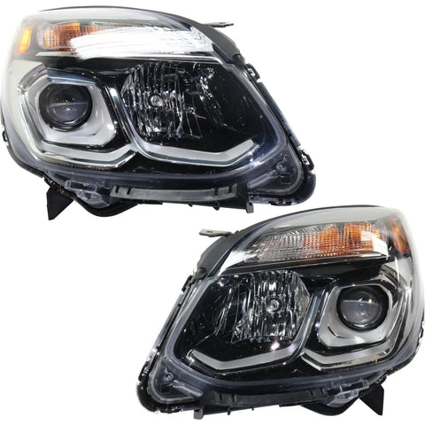 Headlight Set For 2016-2017 Chevrolet Equinox Left & Right Side CAPA Clear Lens