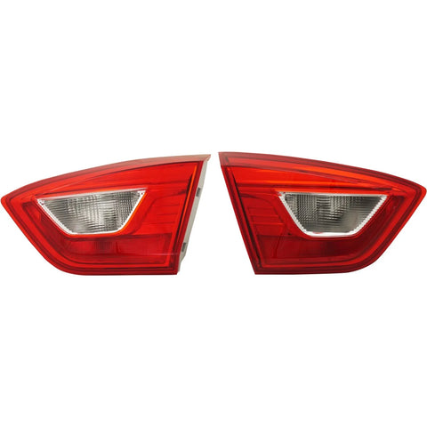 Tail Light Set For 2016-2019 Chevrolet Cruze LH RH Inner Clear/Red Halogen CAPA