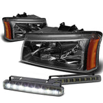 BLACK CRYSTAL CLEAR HEADLIGHT+AMBE