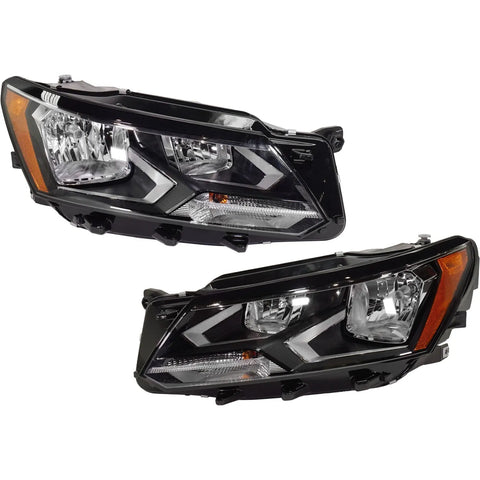 Headlight Set For 2016-2019 Volkswagen Passat Driver & Passenger Side Clear Lens