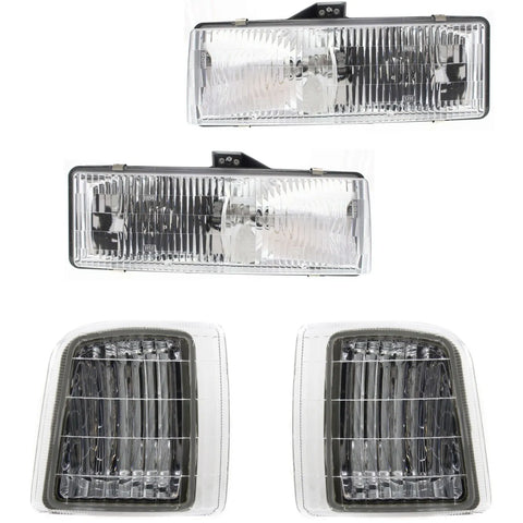 Headlight Kit For 95-2005 Chevrolet Astro Left and Right 4Pc