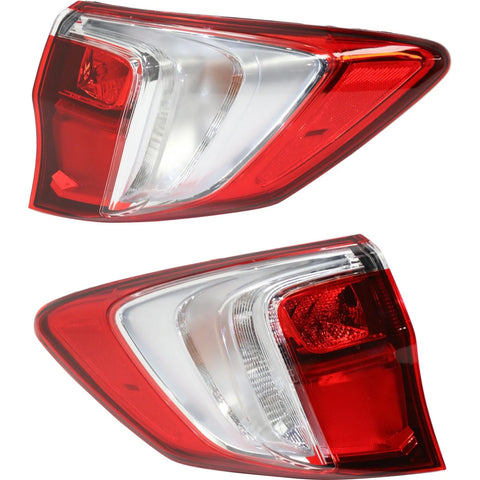 Halogen Tail Light Set For 2016-2017 Acura RDX Outer Clear/Red w/ Bulbs 2Pcs
