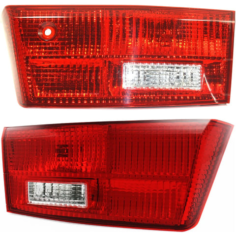 Halogen Tail Light Set For 2005 Honda Accord Inner Clear/Red w/ Bulbs 2Pcs