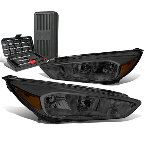 2015-2018 d Focus Gen3 Pair Smoked/Amber Signal Headlight Lamps+Tool Box