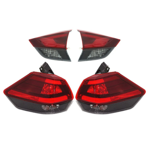 Tail Light Set For 2018-2020 Nissan Rogue LH and RH Inner Outer w/ bulb Halogen
