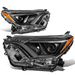 16-18 Toyota Rav4 OE Style Black Housing Amber Corner Projector Headlight
